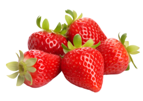 fresa aislado. fresas aislar. entero, medio, cortar fresa en blanco. fresas aislar. lado ver orgánico fresas lleno profundidad de campo. con recorte camino. png