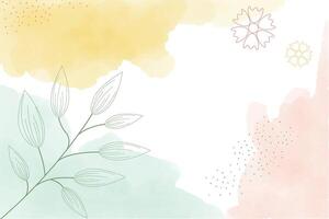 acuarela ligero primavera resumen fondo, digital cuadro. mano pintado resumen acuarela antecedentes con flores y hojas, ilustración vector