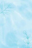 acuarela ligero azul primavera vertical resumen fondo, digital cuadro. mano pintado resumen acuarela antecedentes con flores y hojas, ilustración vector