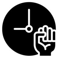 fist glyph icon vector