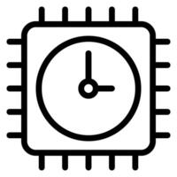 processor line icon vector