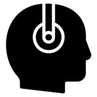 listening glyph icon vector