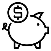 piggy bank line icon vector