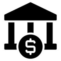 bank glyph icon vector