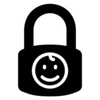 lock glyph icon vector