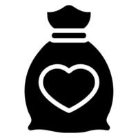 money bag glyph icon vector