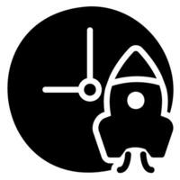 rocket glyph icon vector