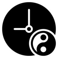 icono de glifo de yin yang vector