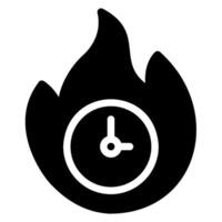 flame glyph icon vector