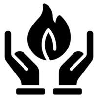 flame glyph icon vector