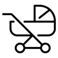 stroller line icon vector