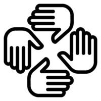 Cooperation line icon vector