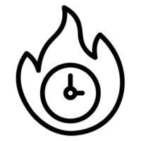 flame line icon vector