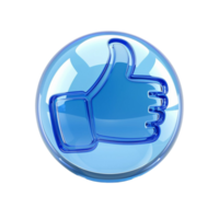 Generated AI 3d thumb up ball sign emoticon icon isolated on transparent background png