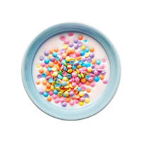 Generated AI colourful Candy in Bowl isolated on transparent background png