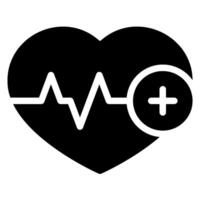 heart beat glyph icon vector