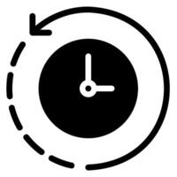back in time glyph icon vector