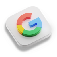 google app 3d concept logo icon isometric with round corner square base in transparent background isolated png