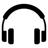 headphones glyph icon vector