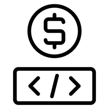 coding line icon vector