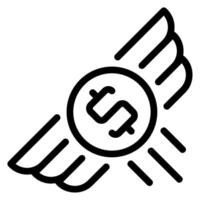 flying money line icon vector