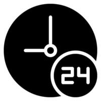 24 hours glyph icon vector