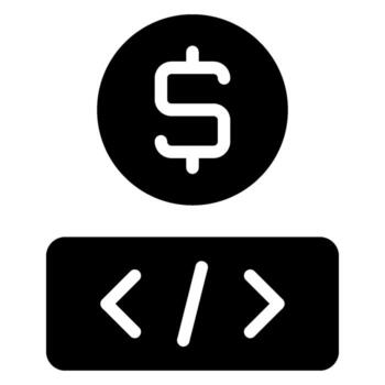 coding glyph icon vector