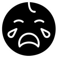 crying glyph icon vector