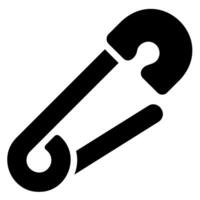 safety pin glyph icon vector