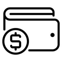 wallet line icon vector