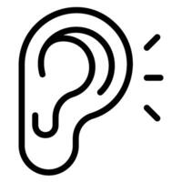 listening line icon vector