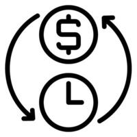 time is money line icon vector