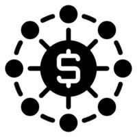financial network glyph icon vector