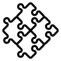 puzzle line icon vector