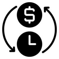 time is money glyph icon vector