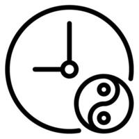 yin yang line icon vector