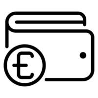 wallet line icon vector