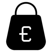 icono de glifo de bolsa de compras vector