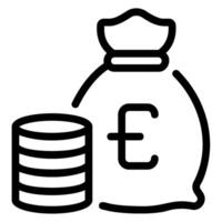 money bag line icon vector