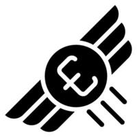 flying money glyph icon vector