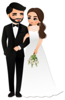 Wedding invitation card the bride and groom cute couple cartoon character png