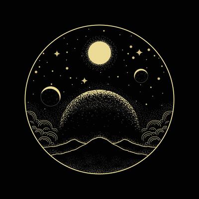 The panorama of outer space, planets, and their beautiful landscapes