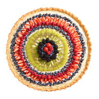 Fruit tart mandala a colorful circular design of fruit tart with pastry cream and fresh png