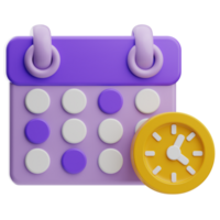 calendario negocio administración ilustración 3d png