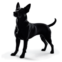 Silhouette of Cierny Sery Dog isolated on transparent background png