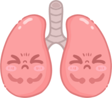 Sick Lung Character Illustration png