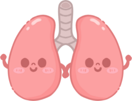 Happy Lung Character Illustration png