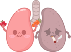 en bonne santé et mauvais pour la santé poumon personnage illustration png