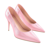 Pink High Heeled Shoes on a transparent background AI-Generative png