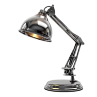 une bureau lampe avec une chrome terminer sur une transparent Contexte ai-génératif png